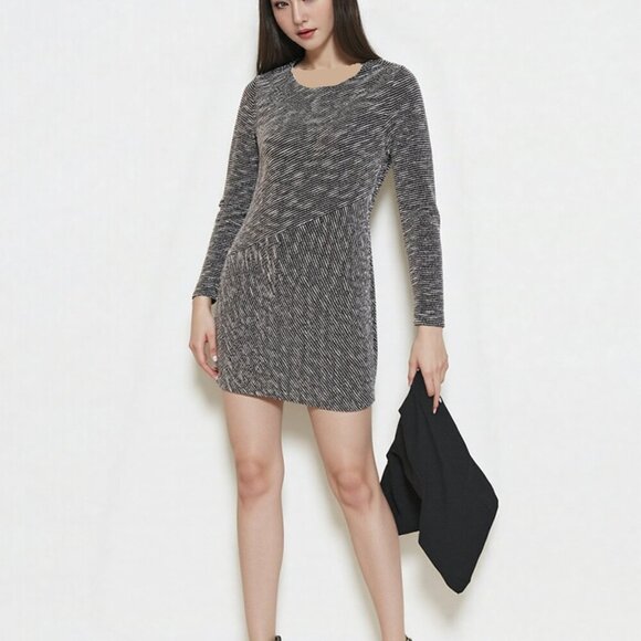 Banana Republic Size 0 Gray Black Mini Dress Office Preppy Old Money Lagenlook - Picture 1 of 7
